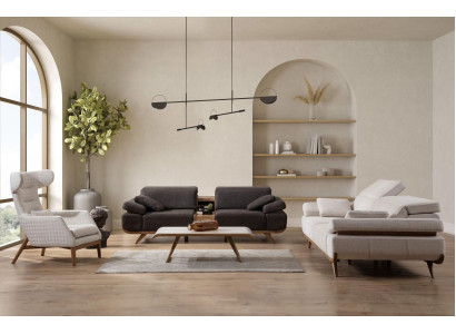 Juego de sofá de salón de dos colores Moderna 3+2 plazas Sillón de lujo