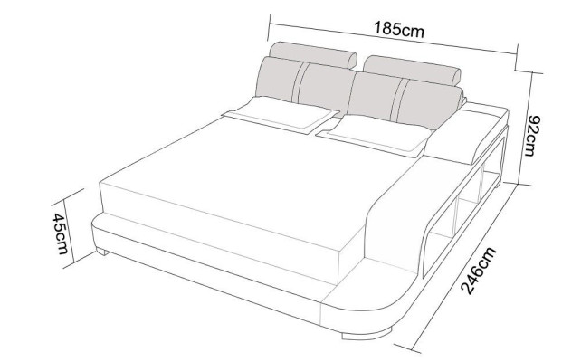 Diseño de cama de lujo de cuero moderno para dormitorio de 140/160/180 LB8810