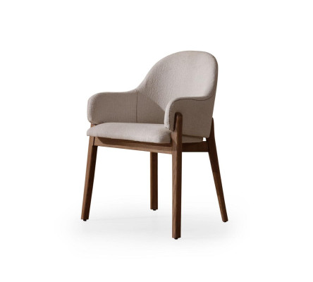 Conjunto de comedor marrón y blanco Moderna mesa de comedor 6 sillas acolchadas 9 piezas