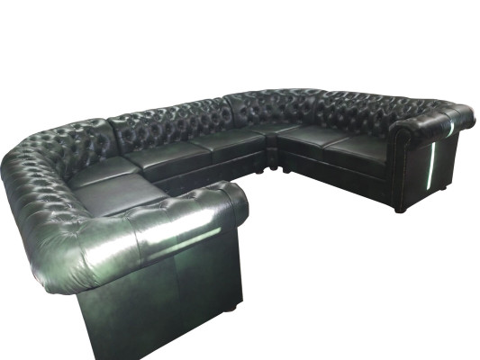 Sofá de esquina Chesterfield en forma de U, sofá de cuero, sofás de esquina, sofá de cuero moderno nuevo.