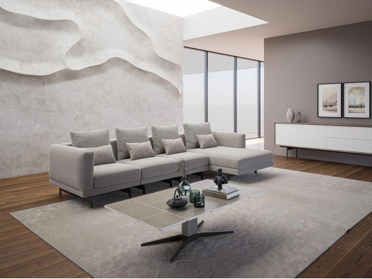 Conjunto de esquina de lujo completo Sofá en forma de L Sofá de diseñador Moderno amueblamiento