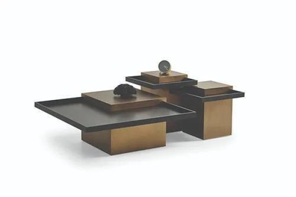 Conjunto de mesas de centro modernas para sala de estar, muebles de lujo, 3 mesas auxiliares de madera.