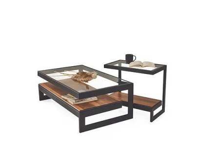 Juego de mesas de centro exclusivas mesa auxiliar mesa de vidrio sala de estar mesa de café