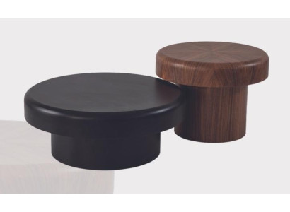 Set de mesa redonda de diseñador en marrón y negro, mesa de café nueva para la sala de estar.