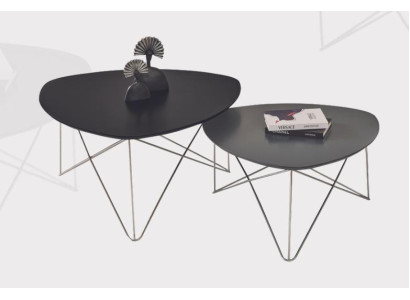 Mesa de centro negra Mesa de sala de estar Mesa de centro de lujo 2 mesas auxiliares Mesa nueva