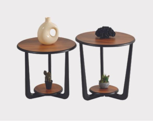 Set de 2 mesas de centro, mesas de café, mesas auxiliares, mesa de diseñador para sala de estar.