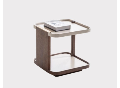 Moderno mesita de noche marrón diseñador sala de estar madera cuadrado nuevo