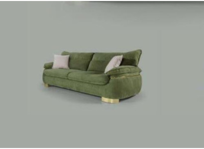 Sofás textiles modernos de 3 plazas, sofá de tres asientos, muebles tapizados color verde.