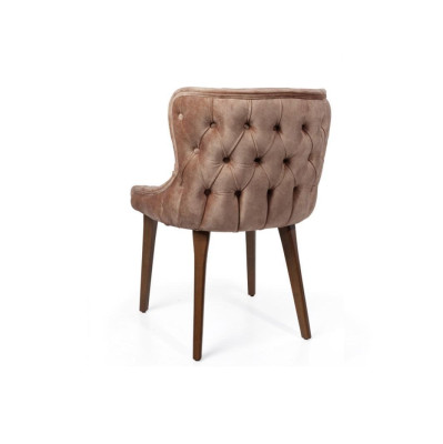 Silla Chesterfield marrón claro silla textil diseñada elegante mobiliario de comedor