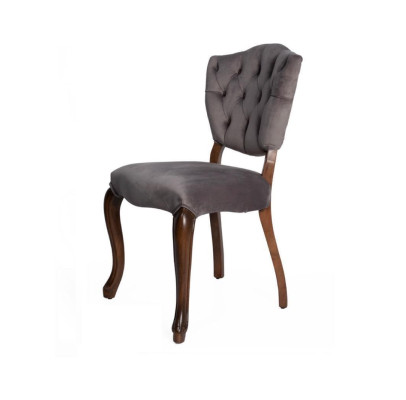 Elegante silla Chesterfield marrón diseñada para comedor, sillas tapizadas de lujo.