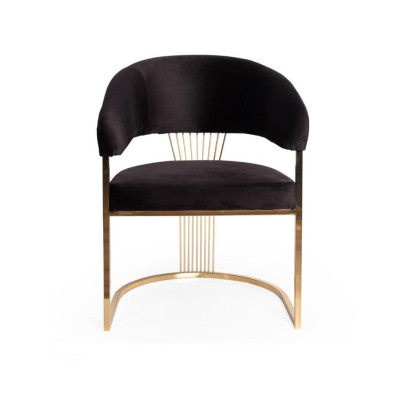 Diseñador silla de una plaza de lujo de acero inoxidable elegante silla tapizada de estilo.