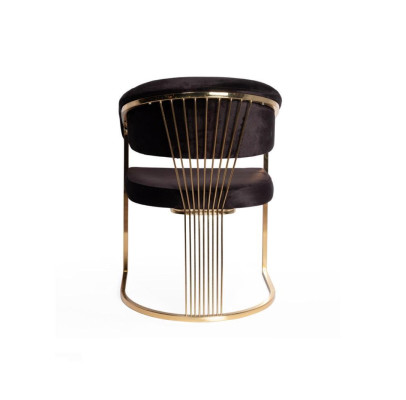 Diseñador silla de una plaza de lujo de acero inoxidable elegante silla tapizada de estilo.