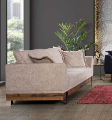 Conjunto de sofás 331 Sofás Cama Sofás Tapizados de Madera Sofá de Tela