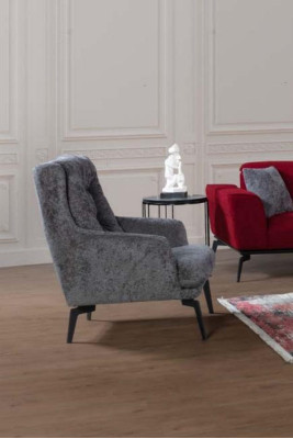 Gris Sillón moderno de una plaza Muebles de sala de estar de diseñador Sillón de respaldo