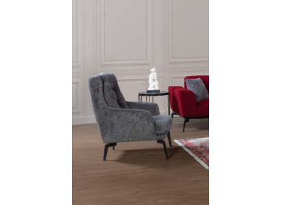 Gris Sillón moderno de una plaza Muebles de sala de estar de diseñador Sillón de respaldo