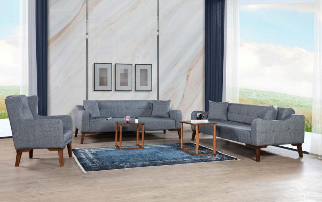 Sofá de diseño de tres plazas, sofá, conjunto de tapizados de sofá, muebles de sofá.