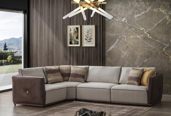 Sofá esquinero Sofás en forma de L Sofá esquinero Sala de estar Diseño de esquina de lujo Muebles de sofá