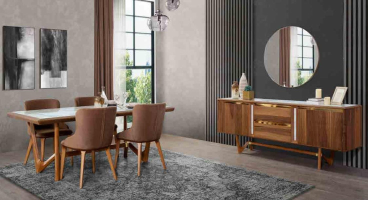 Grupo de comedor Mesa Mesas de 6 piezas Conjunto Nuevo Mesa de comedor 4 sillas Silla Conjunto de comedor