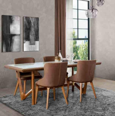 Grupo de comedor Mesa Mesas de 6 piezas Conjunto Nuevo Mesa de comedor 4 sillas Silla Conjunto de comedor