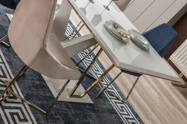 Silla de salón, silla de comedor de lujo beige, silla, sillas, diseño moderno, muebles.