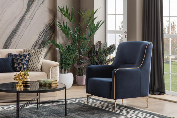 Sillón de una plaza 1 asiento Sillón club Tela Silla moderna Muebles de salón Textil