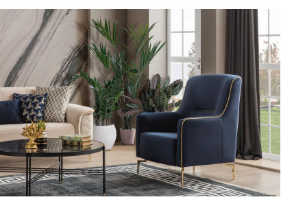 Sillón de una plaza 1 asiento Sillón club Tela Silla moderna Muebles de salón Textil