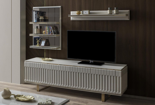 Soporte de televisión de lujo - Salón RTV Lowboard Sideboard Cómoda Mueble de pared moderno nuevo