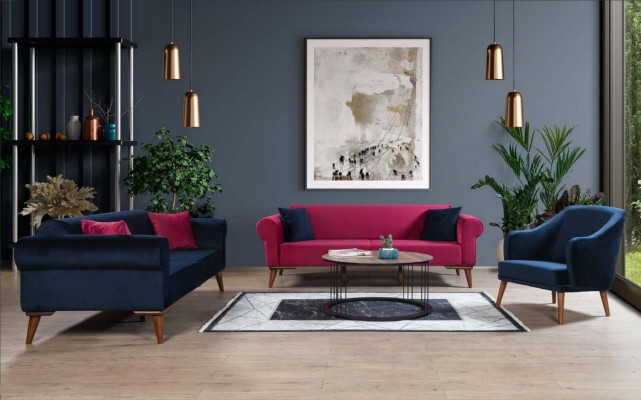 Conjunto de sofás 3+3+1 asiento Sofá de diseño Tapizado Sofá Moderno 3 piezas