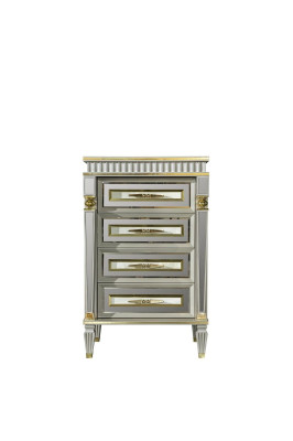 Cómoda gris, elegante diseño de armario cómoda moderna para muebles de dormitorio nuevos.