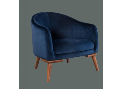 Sillón moderno de diseñador de una plaza tapizado en tela textil.