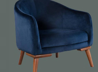 Sillón moderno de diseñador de una plaza tapizado en tela textil.