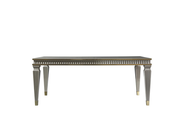 Mesa de comedor blanca, comedor, muebles de madera, diseño elegante de mesa de lujo estilo