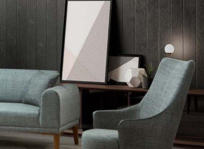 Sillón moderno de diseño de una plaza para sala de estar, tapizado de muebles.