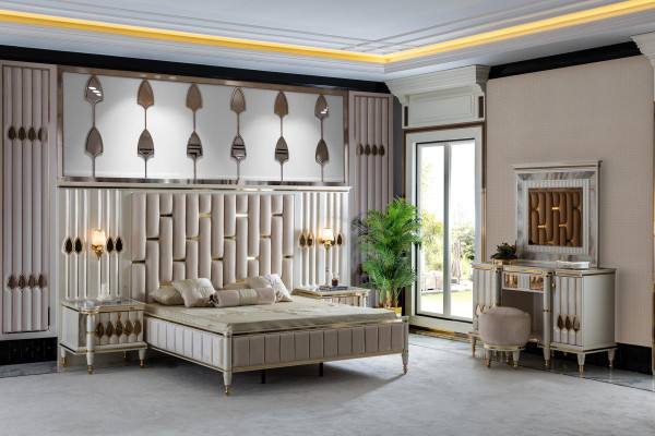 Taburete redondo beige con cojín redondo para banco, reposapiés, banqueta para dormitorio.