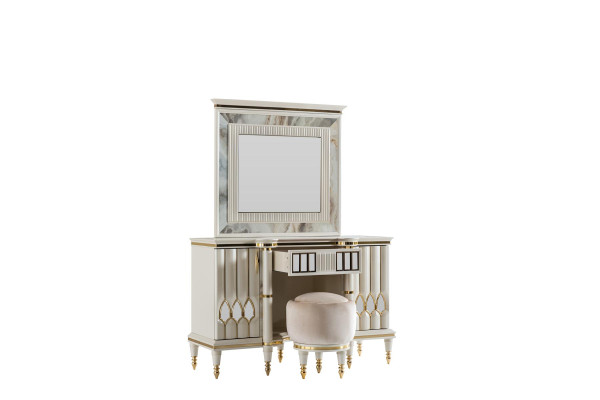 Taburete redondo beige con cojín redondo para banco, reposapiés, banqueta para dormitorio.