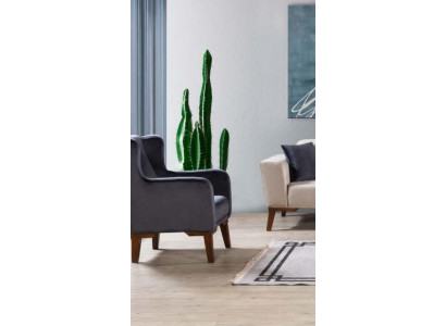 Sillón de lujo de diseñador de 1 plaza tapizado en textil.