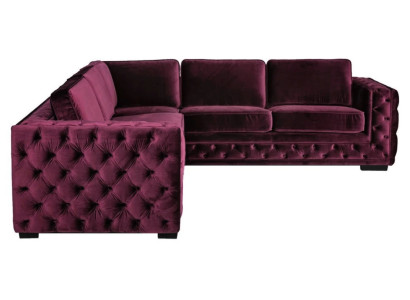 Sofá esquinero Chesterfield de terciopelo, nuevo, de diseño moderno para sala de estar.