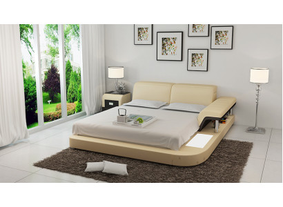 Lujo cama de agua multifuncional doble cama de agua tapizada 200x200 + USB