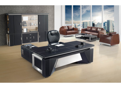 Juego de oficina de diseñador, conjunto de armario, conjunto de mesa de jefe, escritorio de 2 piezas.