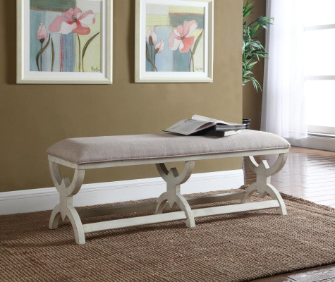 Taburete Reposapiés Pie Muebles Vivir Bancos Asiento Cuero Beige Diseño Otomana