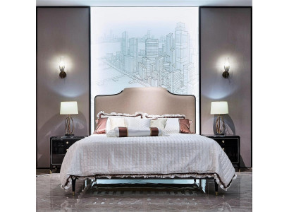 Detalles del conjunto de 3 piezas Chesterfield Barroco Rococó: cama, consola y mesitas de noche.