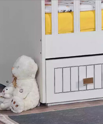 Cama de bebé cuna cama conjunto de cama cajón blanco en estilo para la habitación de niños
