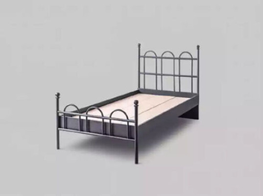 Cama de metal negro Marco de cama clásica Habitación juvenil Negro