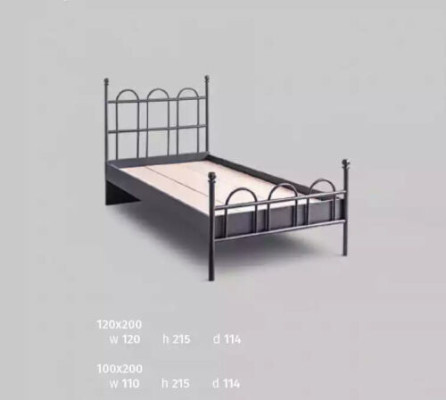 Cama de metal negro Marco de cama clásica Habitación juvenil Negro