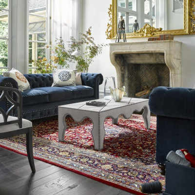 Chesterfield sofá conjunto de tapizado de sofá de tela de cuero de sofá.