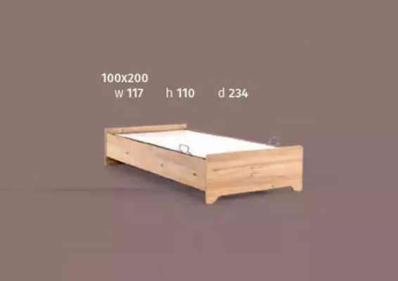 Cama infantil moderna marrón, tela cama habitación infantil novedad 100x200 cm.