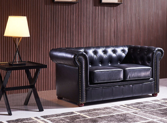 Tela de Chesterfield rojo para el sofá de la sala de estar de tres plazas.