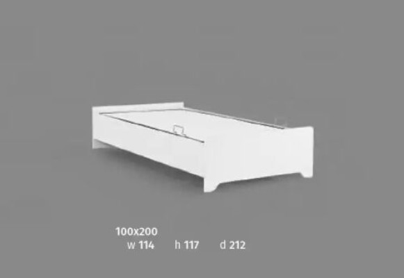 Cama de madera individual blanca de 100x200 para adolescentes en la habitación infantil marco de cama
