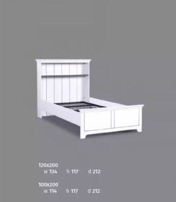 Cama de madera Diseño de dormitorio Muebles de lujo Habitación juvenil Blanco Clásico