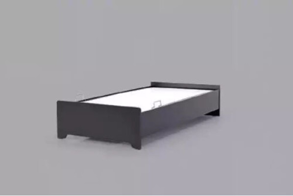 Camas de diseño Cama infantil negra Cama juvenil moderna 100x200cm